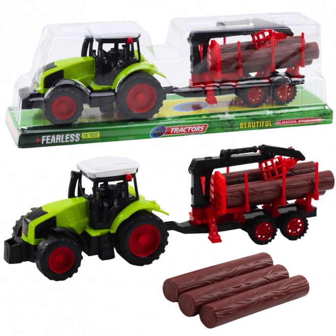Traktor mit HDS-Anhänger für Holzbearbeitung