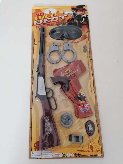 Kinder Cowboy-Set mit Pistole und Handschellen