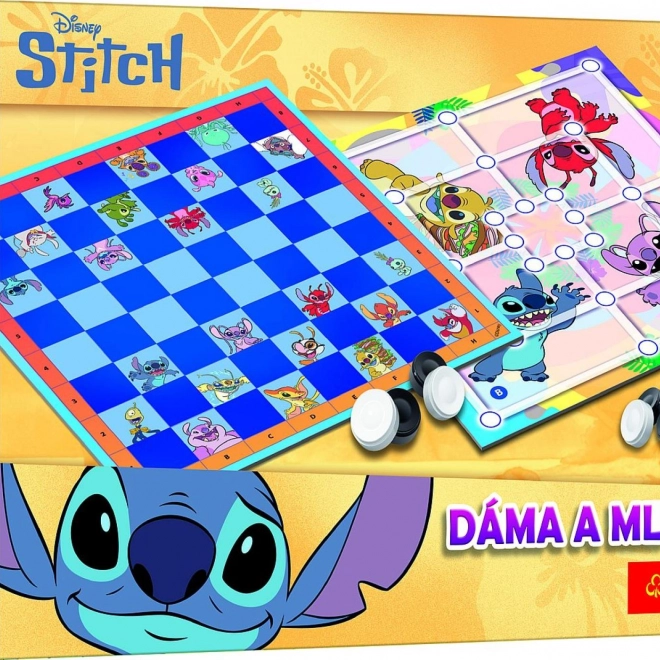 Dame und Mühle Lilo & Stitch Gesellschaftsspiel