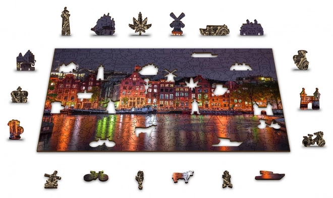 Holzpuzzle Nacht Amsterdam 2in1, 150 Teile