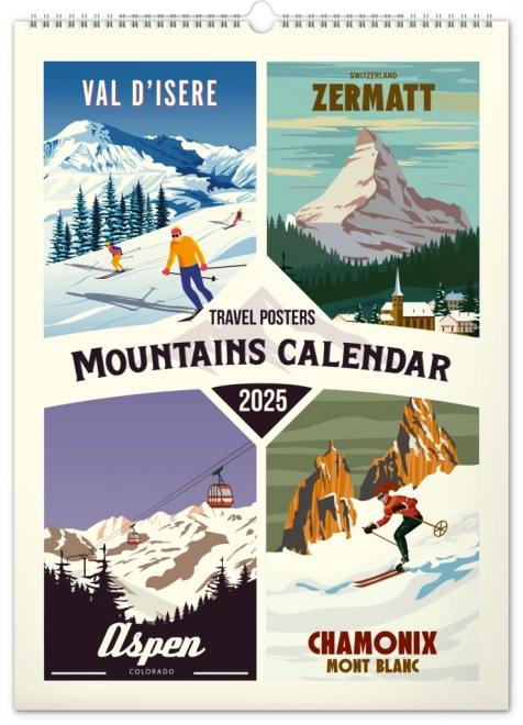 Notique Wandkalender Reiseposter – Berge 2025