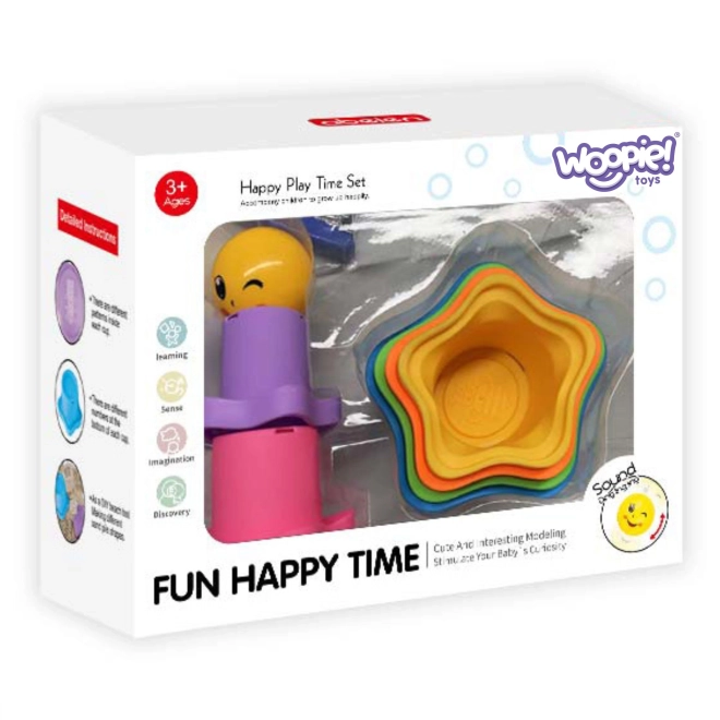 Woopie Baby Regenbogen-Pyramide mit Sinnesbechern und Ball