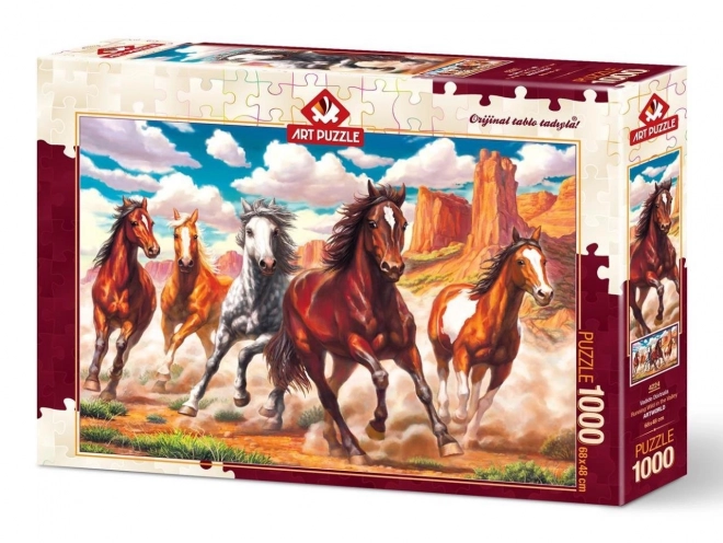 Puzzle Wildpferde im Tal 1000 Teile