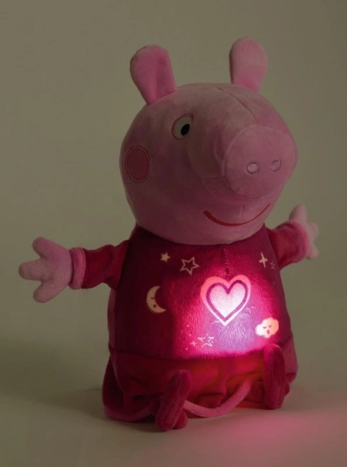 Peppa Pig 2-in-1 Kuscheltier mit Schlaflied und Licht, rosa, 25 cm