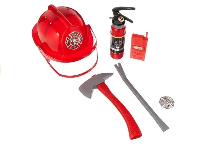 Feuerwehrmann Kinderkostüm mit Helm und Zubehör