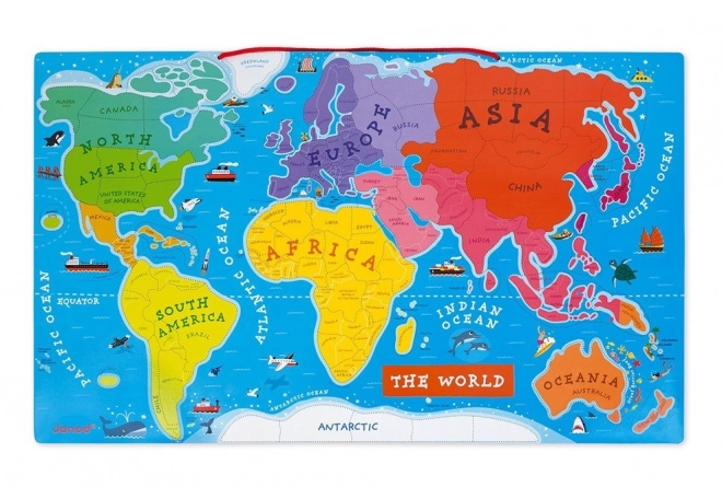 Janod Magnetische Weltkarte auf Englisch