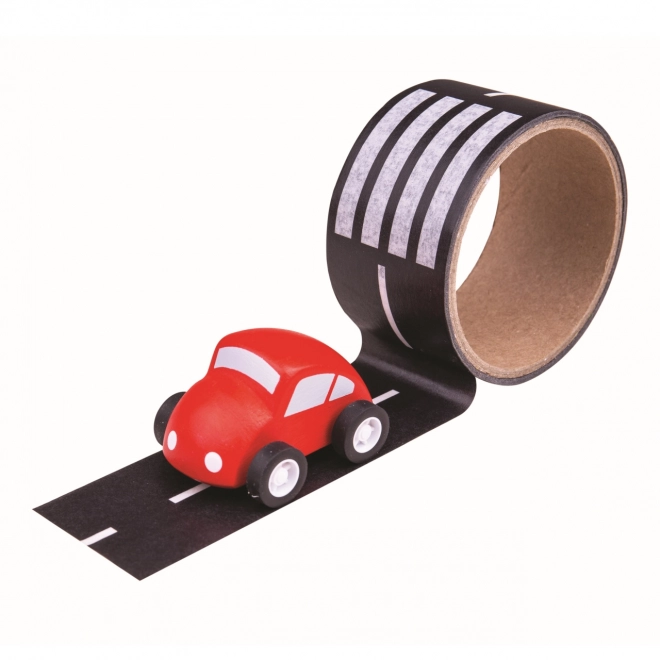 Klebebandstraße mit Auto von Bigjigs Toys