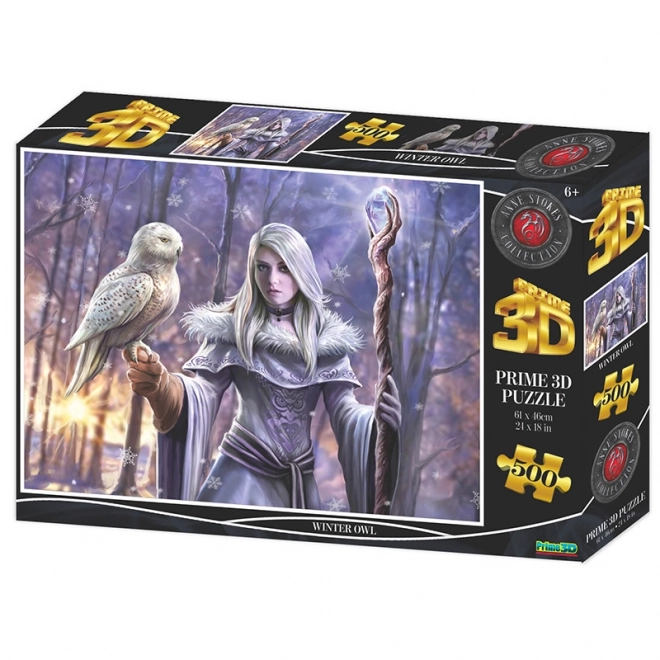 Puzzle Wintereule 3D 500 Teile