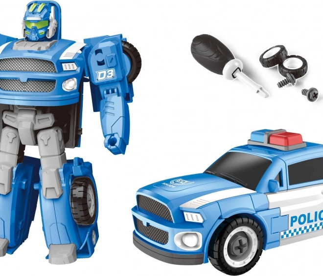 Polizeiautoroboter mit Schraubendreher 15 cm