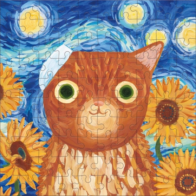 Mudpuppy Puzzle Vincent van Gogh Kunst Katzen in Dose 100 Teile