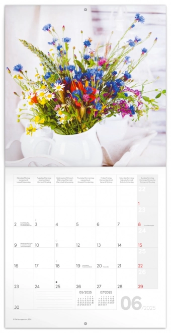 Notique Wandkalender Blumen 2025