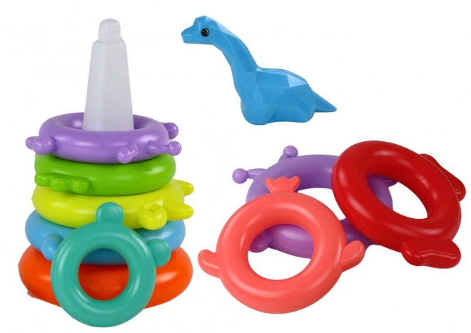 Bunte Stapelpyramide Giraffe 8 Ringe