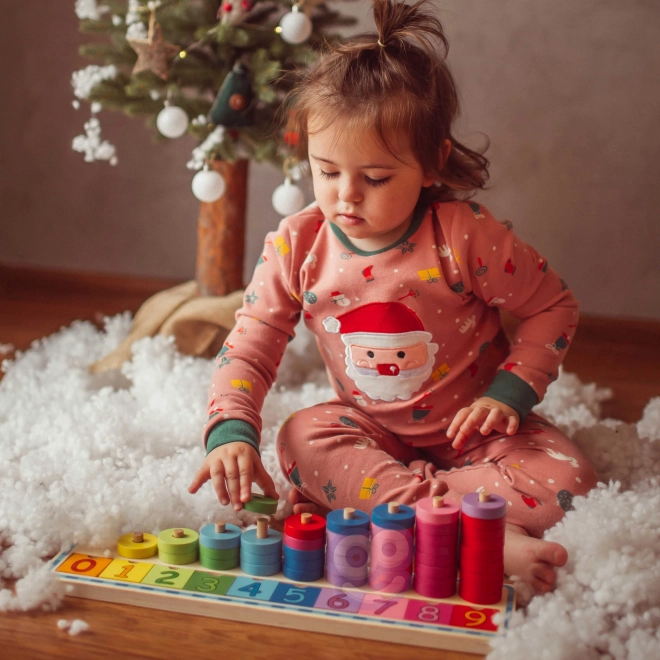 Holzpuzzle Farben und Zahlen lernen Montessori