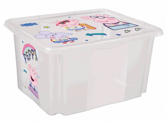 Große Aufbewahrungsbox mit Deckel Peppa, Transparent