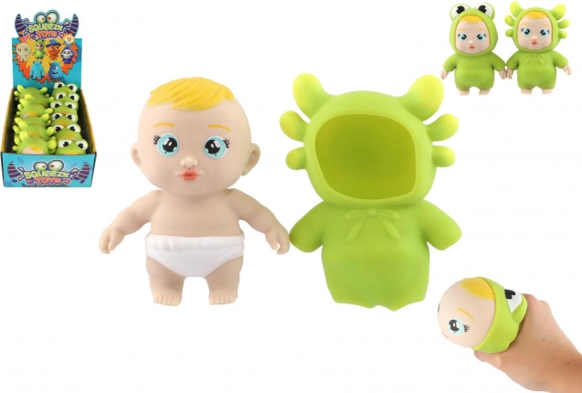 Antistress-Knetsilikon-Spielzeug – Baby im Tierkostüm 14 cm