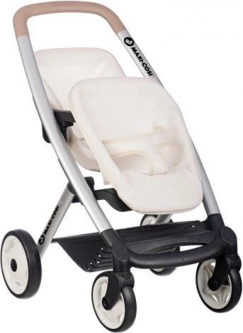 Sportkinderwagen für Puppen, Zwillinge SMOBY Maxi Cosi, beige