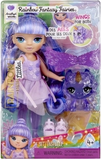 Rainbow High kleine Feenschwester Amethyst (Lila) mit Haustier