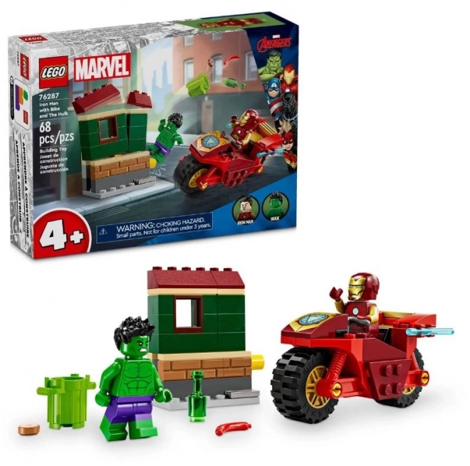 Iron Man mit Motorrad und Hulk LEGO Bausatz