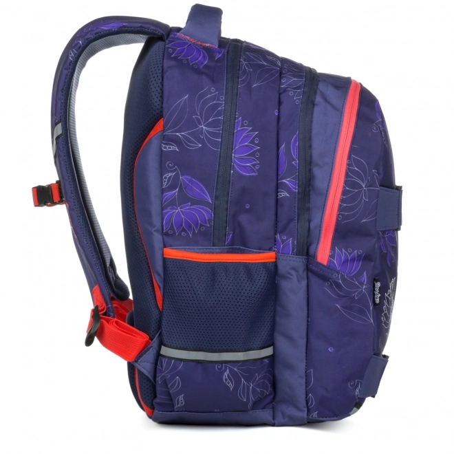 Schulrucksack mit Blumenmuster