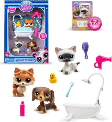 Littlest Pet Shop Badeset mit 3 Tieren