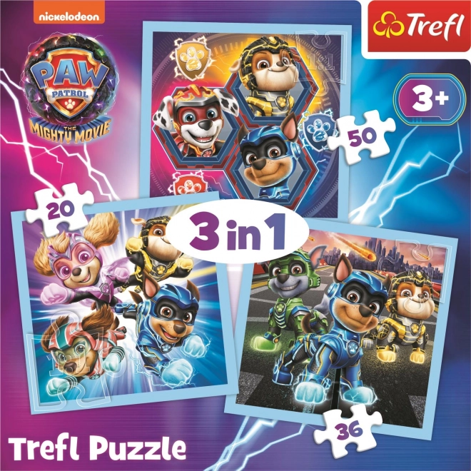 Dreifach-Puzzle Paw Patrol Mighty Pups