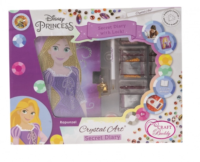 Crystal Art Block mit Schloss - Rapunzel