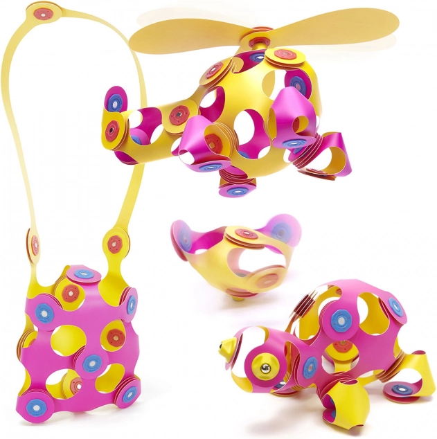 Clixo Magnetische Baukasten Crew Pink & Yellow 30 Stück