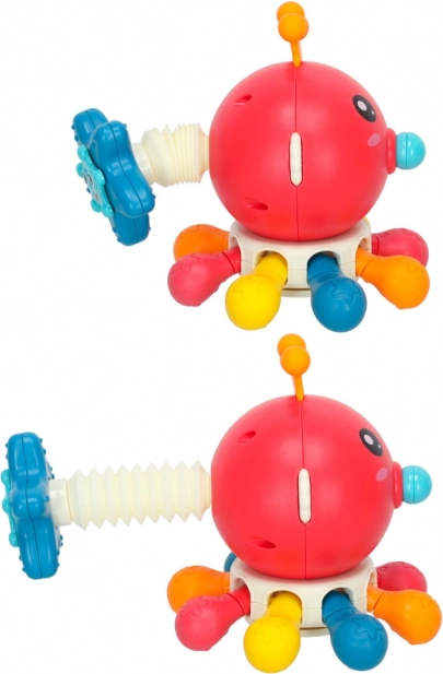Sensorisches Spielzeug Beißring für Babys Oktopus Bibi-Inn Rot
