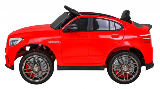 Mercedes Benz GLC63S für Kinder Rot + Fernbedienung + Antrieb 4x4 + MP3 LED + EVA + sanfter Start
