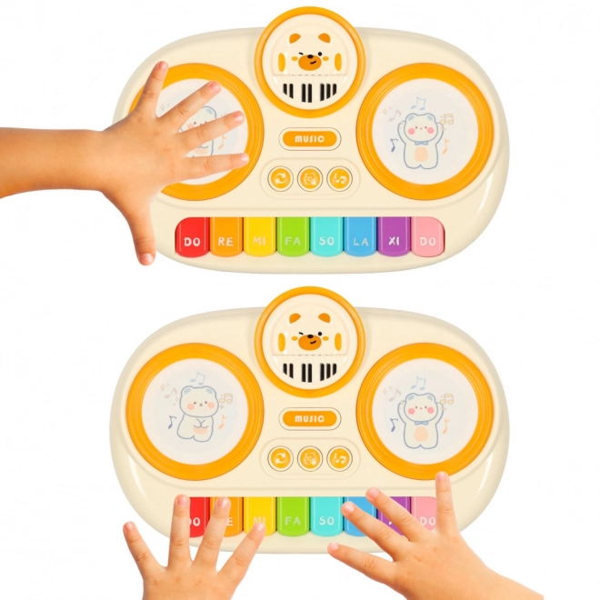 Interaktives Kinderklavier Orgel pädagogisch beige