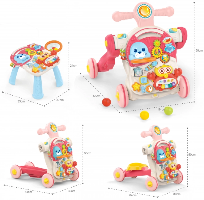 Multifunktionales interaktives Lauflernwagen 4-in-1 WOOPIE für Kinder