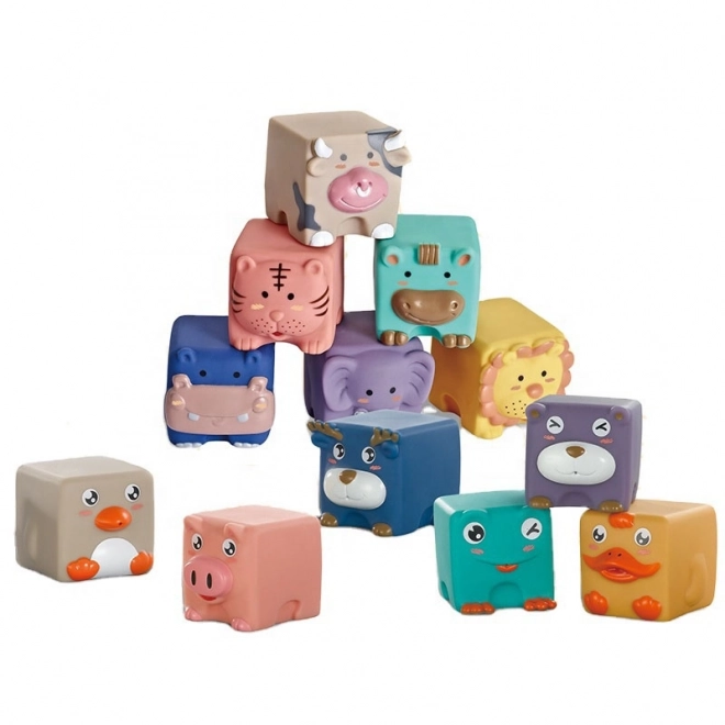 Woopie Baby Sensorische Bauklötze Set mit Tiergeräuschen