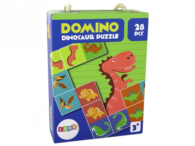 Doppelseitiges Domino-Puzzle Dinosaurier