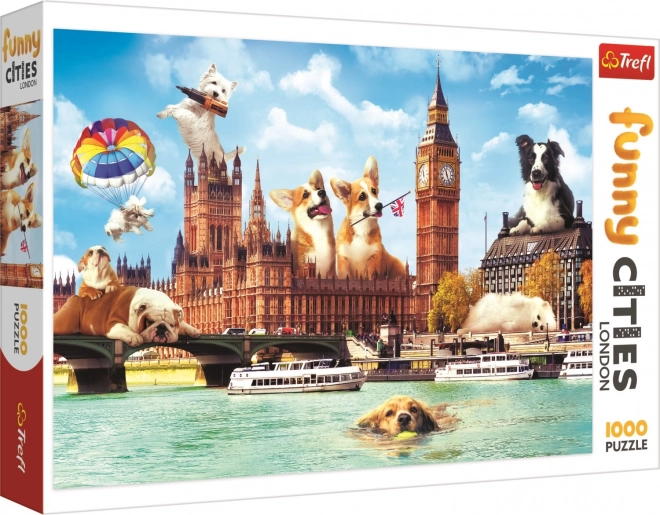 Lustige Städte Puzzle: Hunde in London