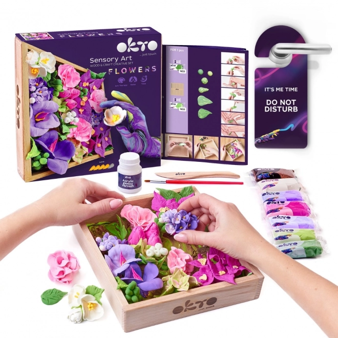 DIY Modellierset Blumen in Holzrahmen
