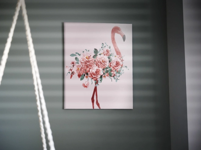 Malen nach Zahlen Leinwand Flamingo