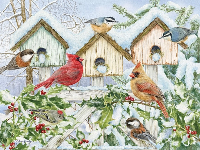 Wunderschönes Wintermotiv mit Vögeln