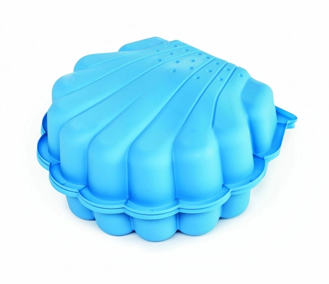 Muschel-Sandkasten mit Deckel Blau
