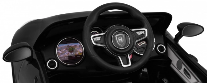Turbo-S batteriebetriebenes Auto für Kinder schwarz + Fernbedienung + langsames Starten + EVA-Räder + Radio MP3