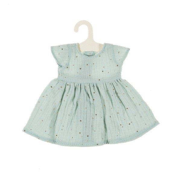 Puppenkleid aus Musselin 38 cm in Mint