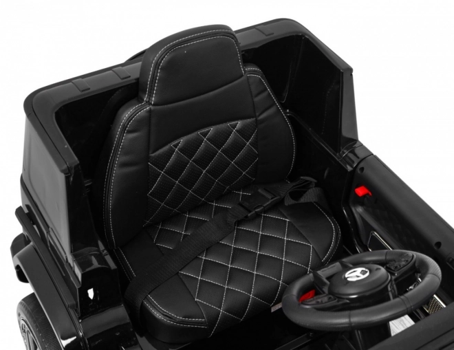 Mercedes AMG G63 für Kinder Lack schwarz + Fernbedienung + MP3 LED + langsamer Start + EVA + Gurte