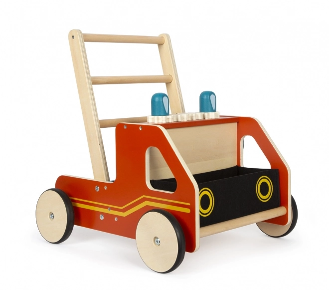 Holz-Kinderlauflernwagen Feuerwehr