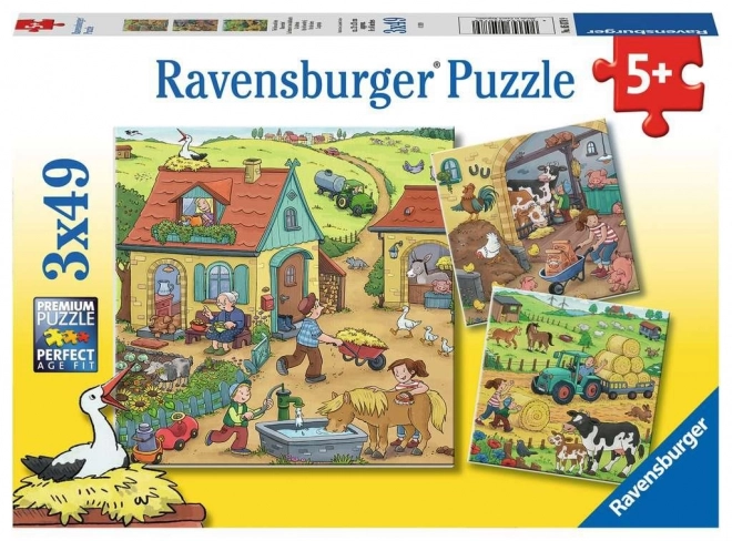 Ravensburger Puzzle Auf dem Bauernhof 3x49 Teile