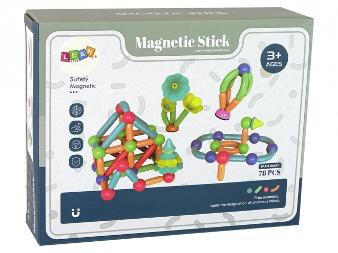 Magnetische Konstruktionsbausteine aus Kunststoff - 78 Teile