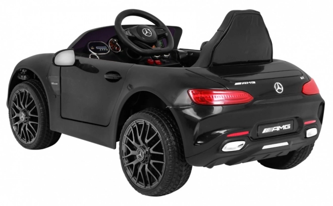 Mercedes Benz GT Batterie für Kinder Schwarz + Fernbedienung + langsamer Start + MP3 LED