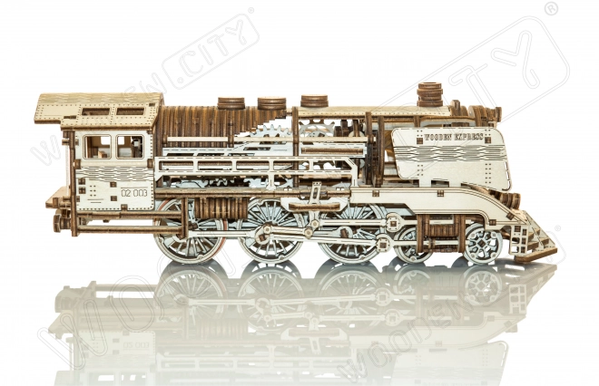 Holz 3D Puzzle – Holzexpress Zug mit Schienen