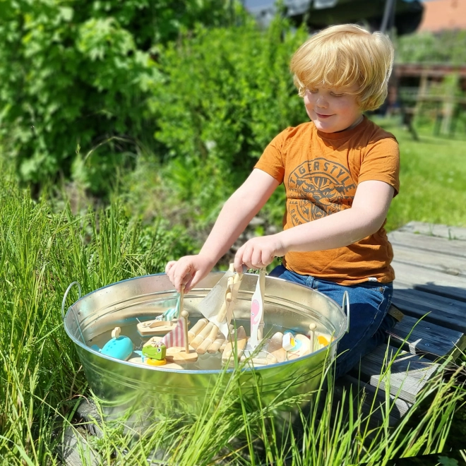 Kleine Fuß Boot Holzspielzeug Segelboot Seestern