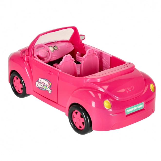 Puppen Cabrio Auto mit Picknickset und Hund - Pink