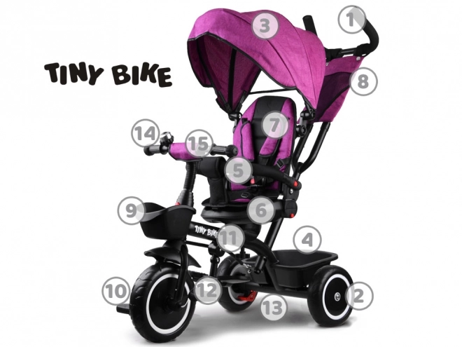 Kinder-Dreirad Tiny Bike 3-in-1 mit Verdeck