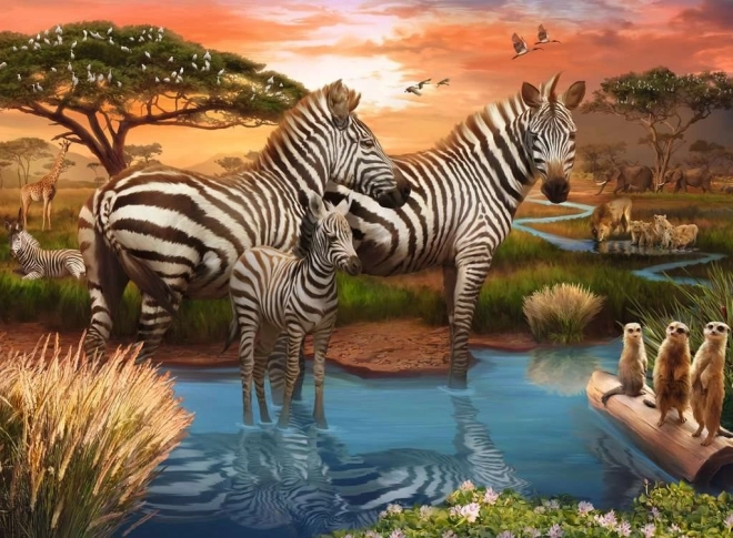 Ravensburger Puzzle Zebras am Wasserloch 500 Teile